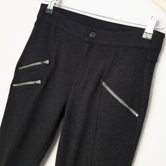 Athleta Ponte Twill Moto Pant in Black 4 Stretch Zipper Accent Comfort Biker $89 - Picture 3 of 16